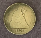 1876-CC Seated Liberty Silver Quarter 25c Coin - AG - Album Filler