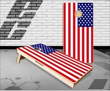 American Flag Flat Cornhole Boards Bean Bag Toss Game