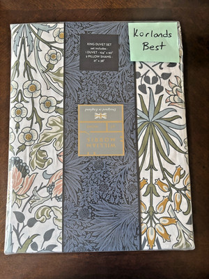 William MORRIS & CO.  King Duvet Set Hyacinth Meadow 100% Cotton New