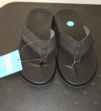 Mens Size 7 Reef Cushion Phantom Ultra Soft Flip Flop Sandal Slides Black NWT