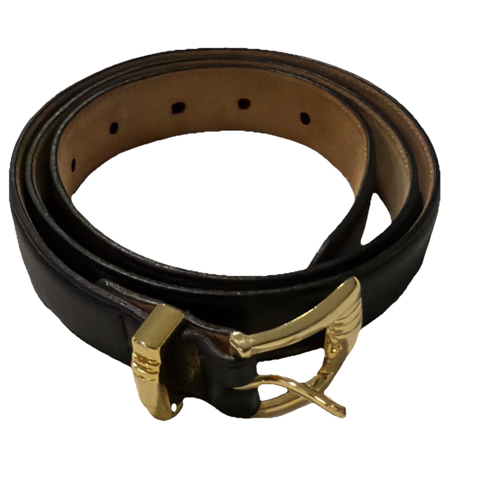 Talbots Black Adjustable Basic Belt Gold Buckle W… - image 6