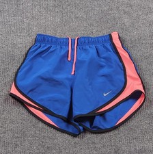 Nike Shorts Womens Small Blue Run Lined Dri Fit Tempo Gym Drawstring