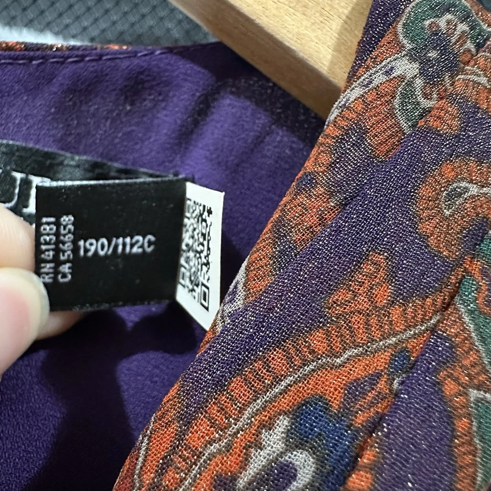 Lauren Ralph Lauren Maxi Dress Women 16 Orange Brown Paisley Pattern Vtg Elegant - Image 4 of 4