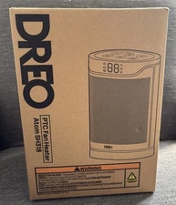 DREO PTC Fan Heater Atom SH318 Silver Portable Space Heater For Home 120V AC