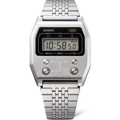 CASIO A1100D-1VT A1100D A1100 VINTAGE SERIES SILVER DIGITAL WATCH