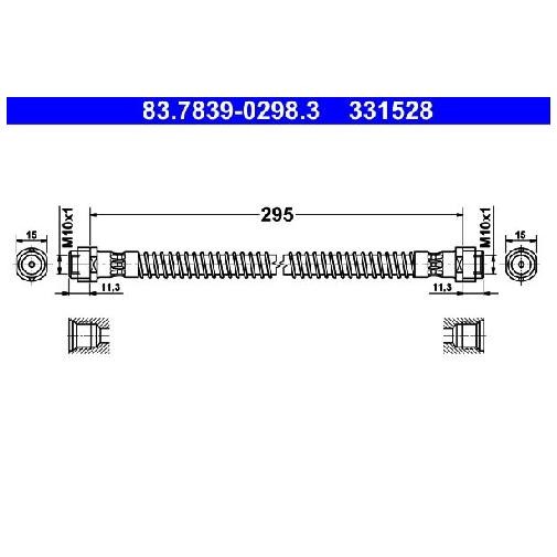2X Bremsschlauch Hinten FüR Porsche Boxster 981 2.7 3.4 12 Bis 16 ATE Neu Teil-image