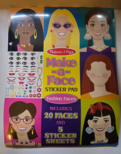 Melissa  Doug Make-a-Face Sticker Pad - Fashion Faces, 20 Faces, 5 Sticker