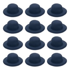 2.3 Inch Mini Formal Hats, 12 Pcs Miniature Doll Hats for Crafts, Navy Blue