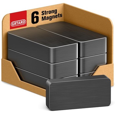 6 Pack Heavy Duty Ceramic Magnets Strong, 1 7/8'' X 7/8'' X 3/8'' Rectangular Ferri