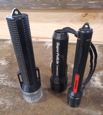 Lot of 3 Super LED Flashlights from PeliLite, Tektite & LongLight.com Divers