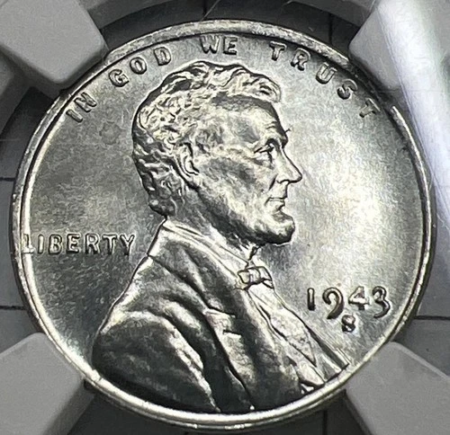 1943 S 1C Lincoln Steel Wheat Cent NGC MS64 Penny War Time Zinc WWII