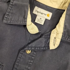 Carhartt Men’s Rigby Short-Sleeve Button-Down Work Shirt Size Medium Blue Navy
