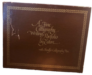 Fine Calligraphy Writing Portfolio By Eaton Set With Sheaffer Calligraphy Pen