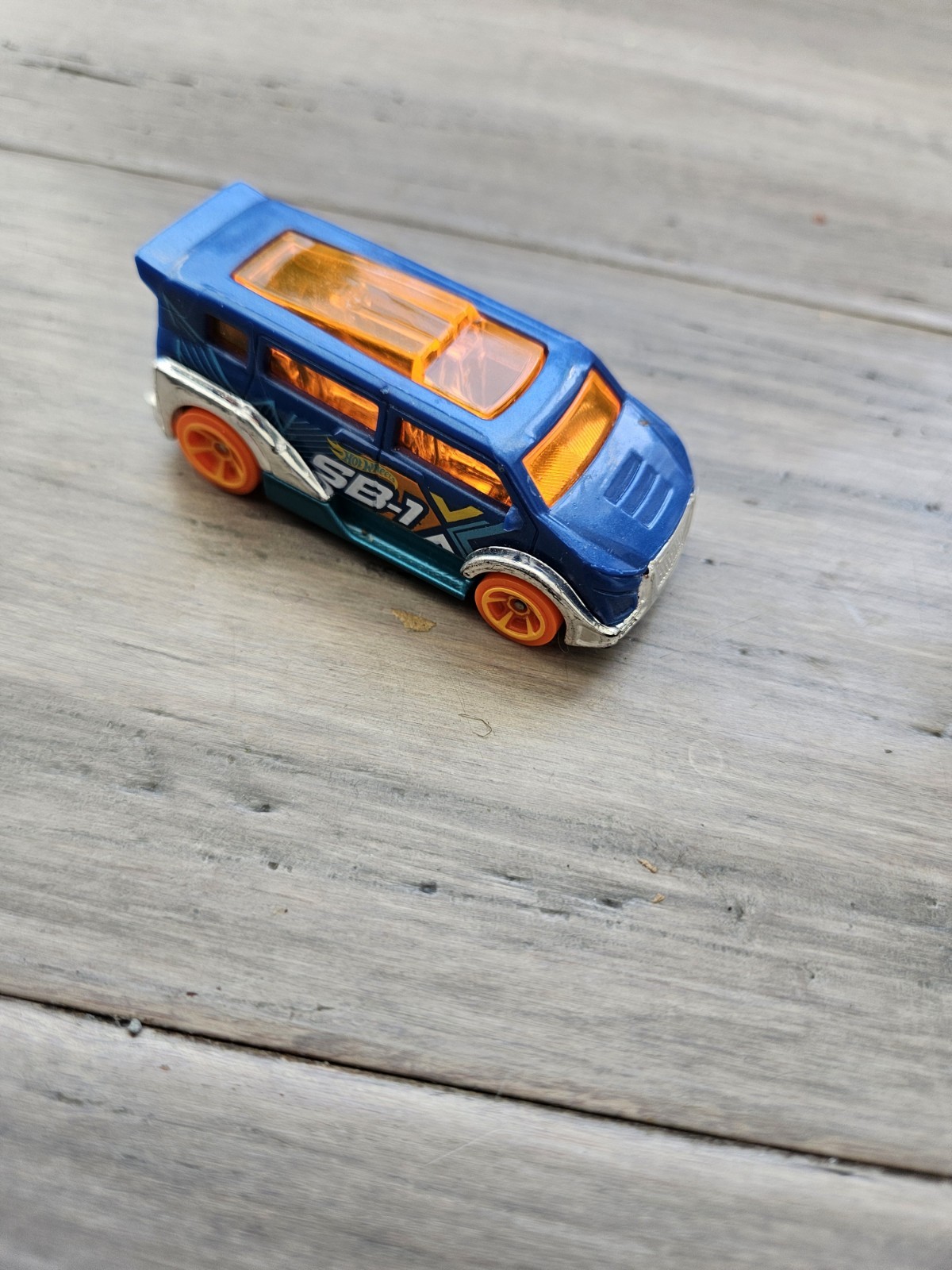 Hot Wheels Speedbox Van SB-1 Vehicle Blue Orange Diecast 1/64 Scale Loose thumbnail 2