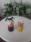 Vintage Fisher-Price Little People Straight Bottom Dog And Yellow Boy White Cap