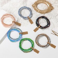 Bracelet Set Colorful Artificial Crystal Comfortable Bohemian Style Wristbands ;