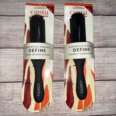 NEW Lot of 2 - Cantu Define + Detangle Brush Sturdy Wash Day Non-Slip Grip