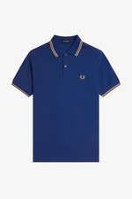 Fred Perry Polo Manica Corta Slim Fit Blu - Taglia L Abbigliamento Uomo Polo