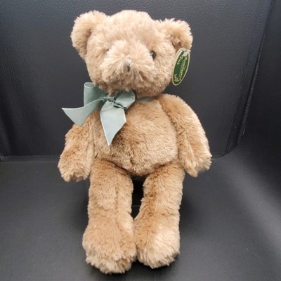 Bearington Collection Bear Gus Super Silky Soft Fur Green Bow