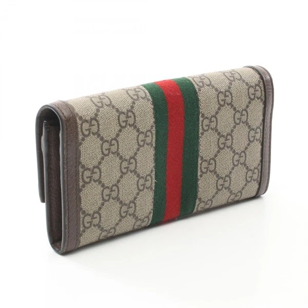 Portefeuille Gucci Ophidia GG Supreme Continental double pli cuir long femme occasion