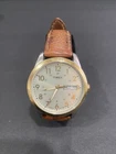 VINTAGE MENS TIMEX INDIGLO CR-2016 DAY/DATE WRISTWATCH NEW BATTERY LEATHER  BAND