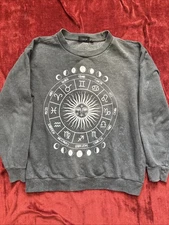 Chemistry Zodiac Size M Brown Gray Acid Wash Unisex Astrology AA