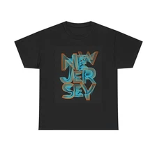 New Jersey Graphic T Shirt Neon Unisex Heavy Cotton Tee