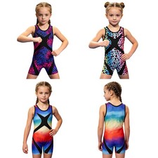 Girls Jumpsuit Unitard Bodysuit Performances Leotard Training Practice Fitness