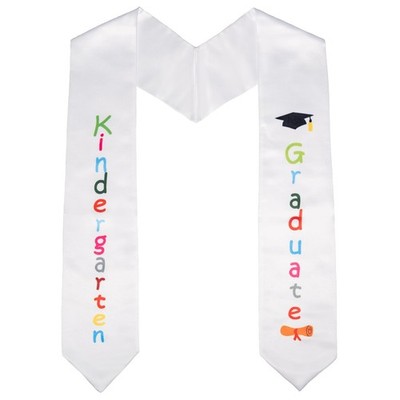 Kindergarten Printed Graduation Stole Unisex Kids Graduation Stole Printed Gr...
