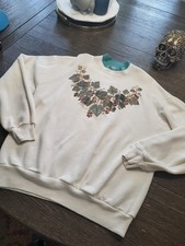 Vintage 90s Sweatshirt Large Double Collar Morning Sun Made USA 90S Oversized 1