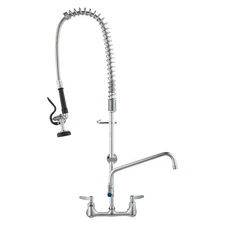 VEVOR Commercial Wall Mount Kitchen Sink Faucet Pre-Rinse Sprayer 36" Height