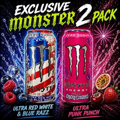 Monster Energy Drink Rot Weiß Blau & Punk Punch USA Import Neue Geschmacksrichtungen