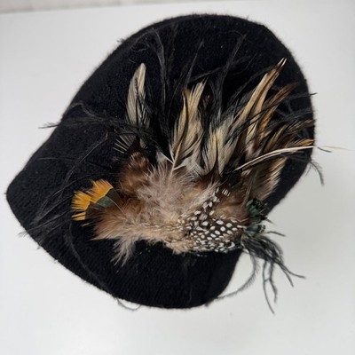 August Hats Black Feathered Women\'s Hat Cloche Summer August Hats Feather Flower Cloche Hat, Black, OS | eBay main image 3
