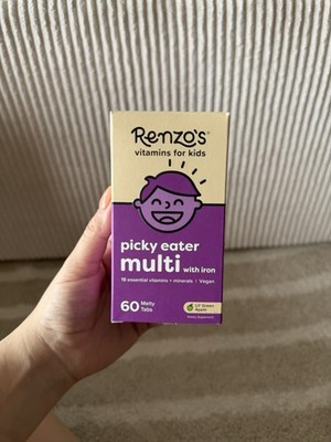 Renzo's Vitamins Picky Eater Multivitamin with Iron for Kids - 60 Melty Tabs