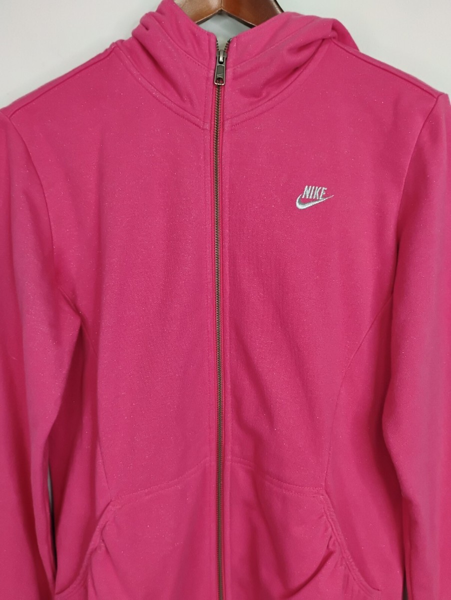 Nike Full Zip Barbie Pink Hoodie Sweatshirt Shimmer Adult Small Teen Large  12-14