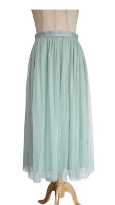Needle & Thread Mint Green Tulle Mesh Skirt