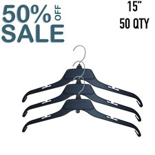 Black Clothes Hangers 15" for shirts Lot of 50 *SALE* 50% OFF (IT#7)