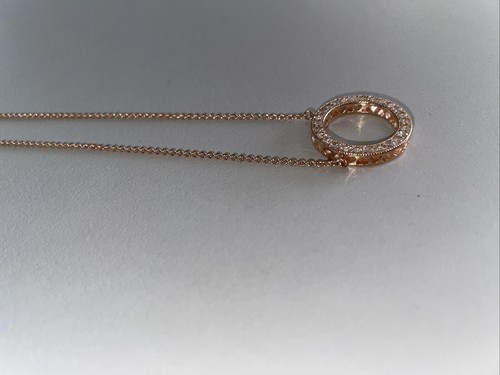 ✨ Pandora Circle of Sparkle Necklace 💖 Hearts CZ Rose Gold 💎 Rrp $249 - Picture 7 of 11