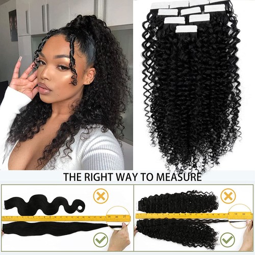 Cinta LIQUIDACIÓN en extensiones de cabello humano 100 % indio Remy trama de piel rizada rizada X - Imagen 9 de 18