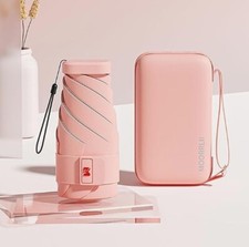Moorrlii Travel Mini Pink Umbrella Purse  Case-Small Compact UV Pocket Girls