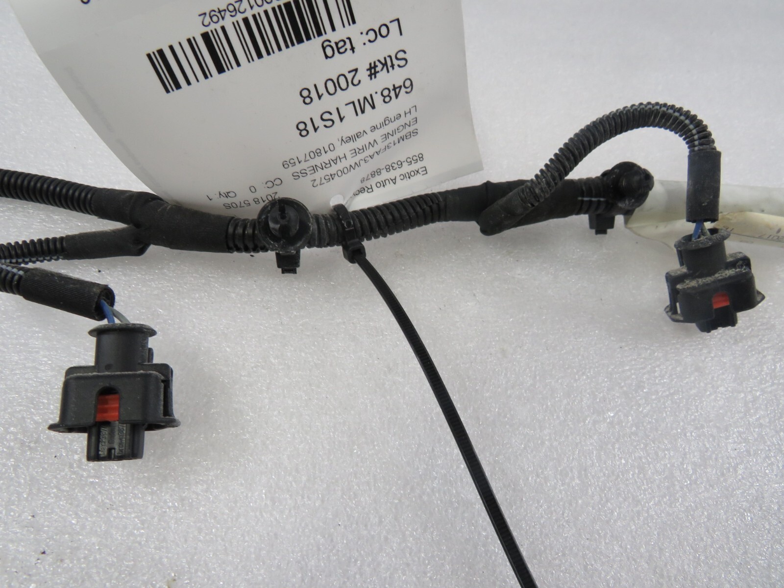 Mclaren 570S, LH, Left, Engine Valley Wire Harness, Used, P/N 01807159