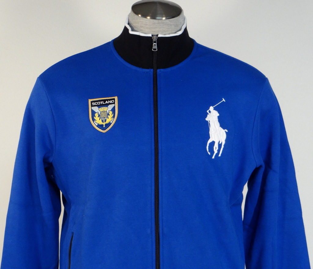 Polo Ralph Lauren Giacca Performance Blu Scozia Cerniera Frontale Grande Pony Uomo Nuova con etichette