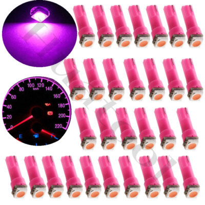 30Pcs Purple/Pink T5 37 70 73 74 2721 LED Dashboard Gauge Instrument light bulbs
