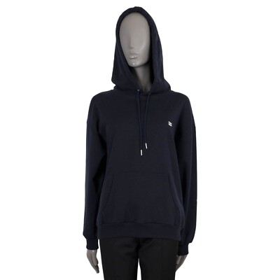 70154 auth CELINE navy blue cotton & cashmere TRIOMPHE
