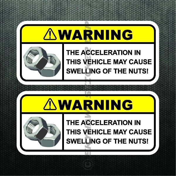 Funny Swelling Nut Warning Sticker Set Vinyl Decal JDM Car Decal Dope — 第 2/3 张图片
