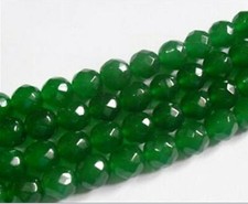4mm Natural Green Jade Faceted Round Loose Beads Gemstone 15" AAA