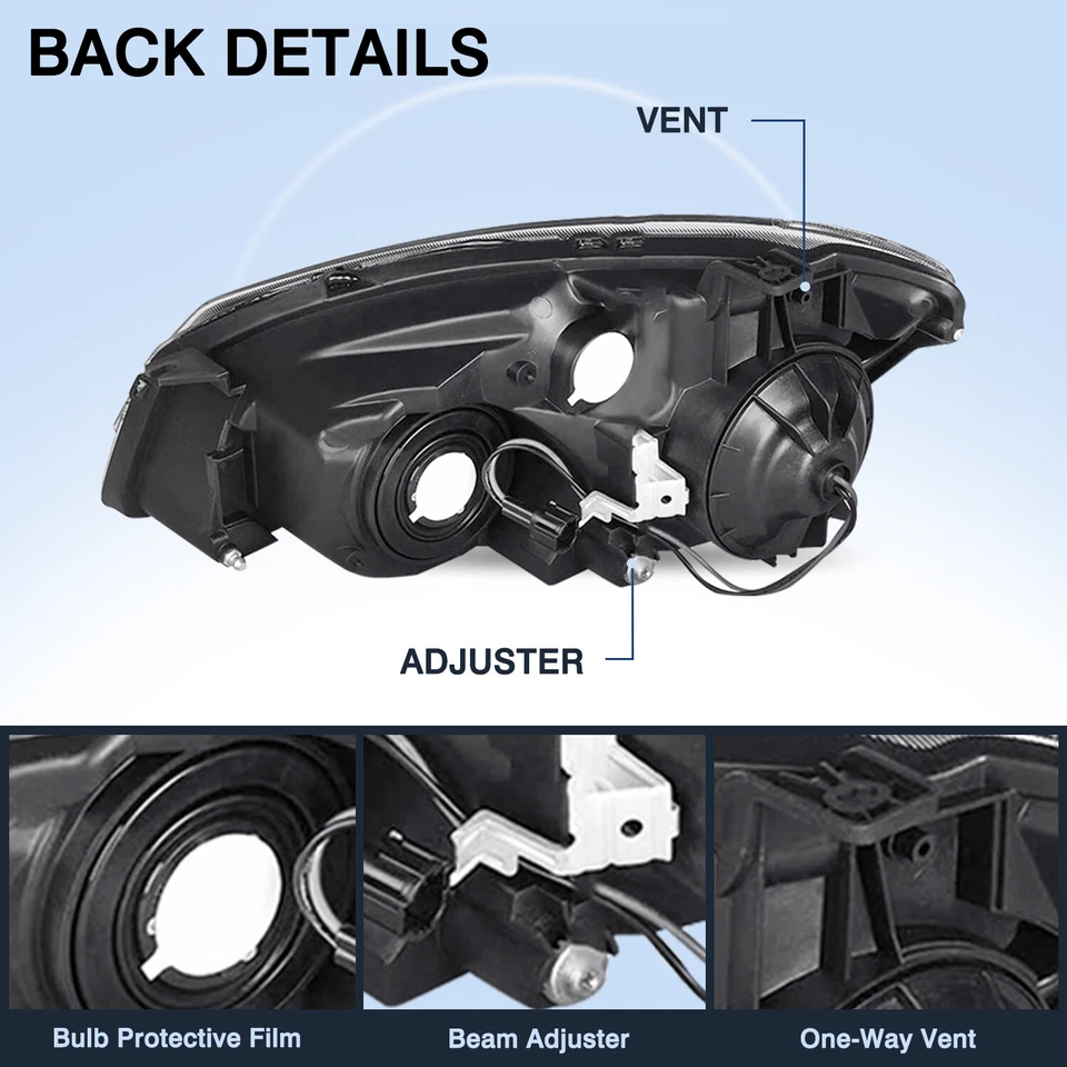 Par de luces de montaje de faros halógenos cromados para Nissan Altima 2005-2006 sedán Foto 3 de 4