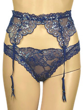 VICTORIAS SECRET DREAM ANGELS FLORAL LACE CHEEKY PANTY  GARTER BELT XS S M L