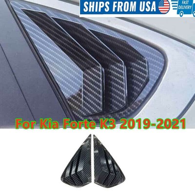 US Carbon Fiber Side Vent Window Scoop Louver Cover For Kia Forte K3 2019-2022
