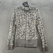 Lululemon Jacket Womens 4 Asana Athletica Leopard Print Yoga Gym Stretch Sweater